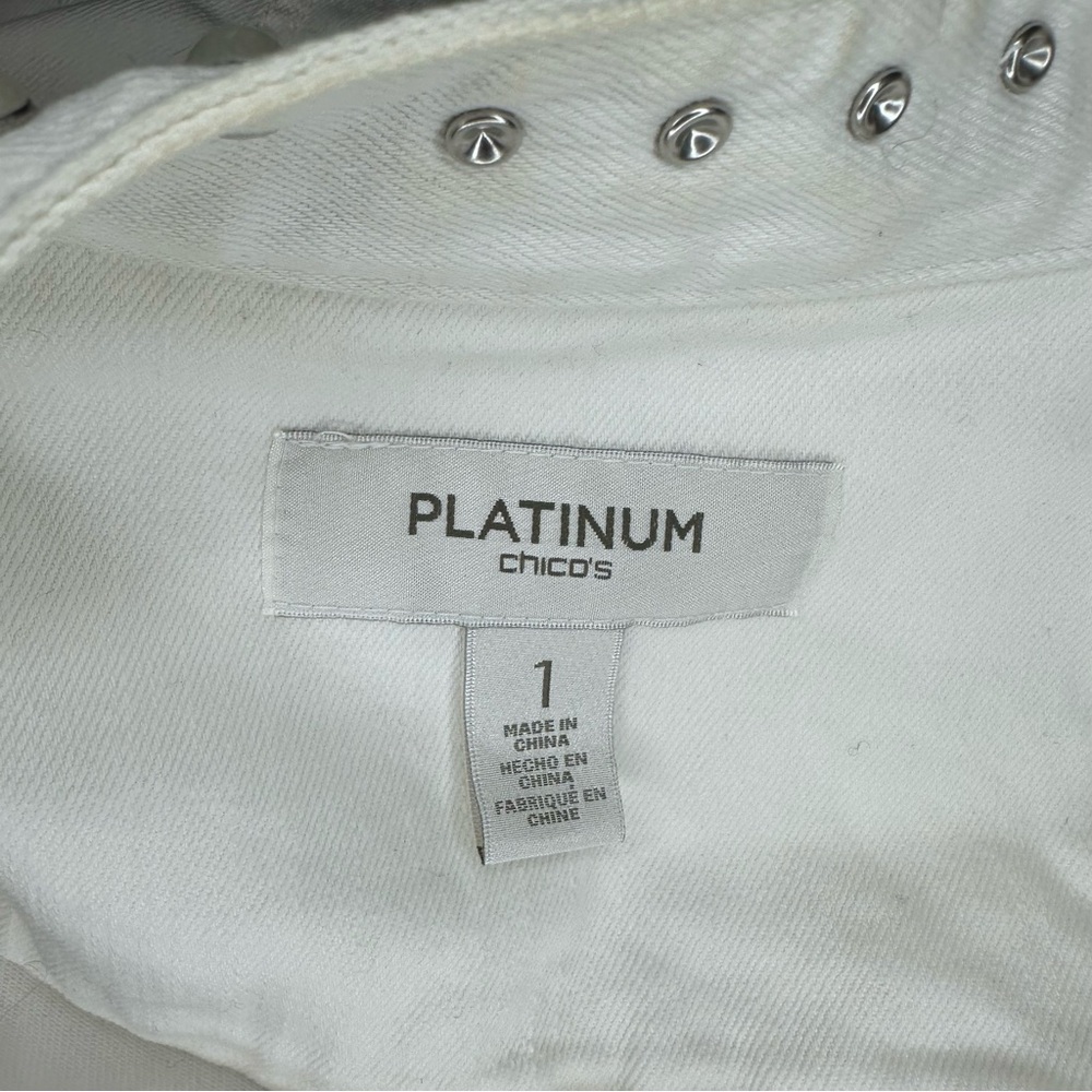 White Studded Denim Jacket, Medium - image 5